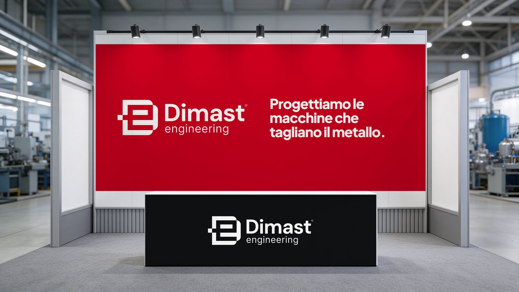 Mock-up di uno stand fieristico DIMAST